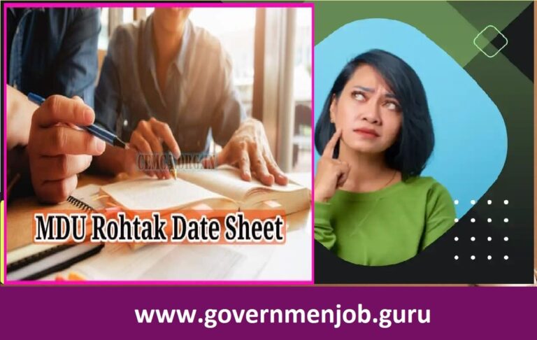 MDU Date Sheet 2024 PDF Download Your Exam Time Table