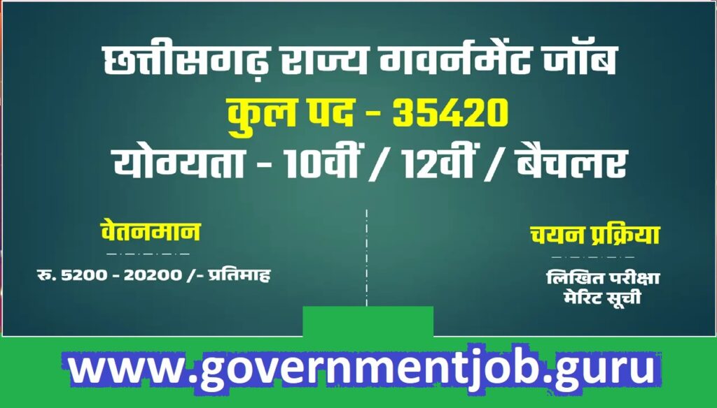 CG Govt Job Vacancy 2024 2025