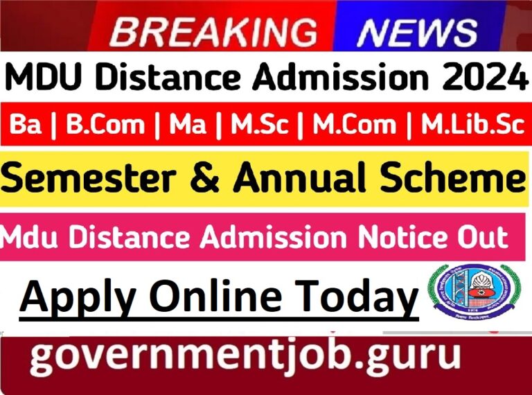 MDU Distance Admission 2024