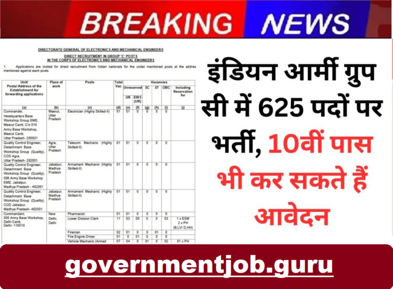 Army DG EME Group C Vacancy 2025