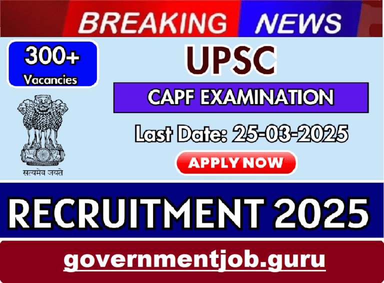 UPSC CAPF Recruitment 2025