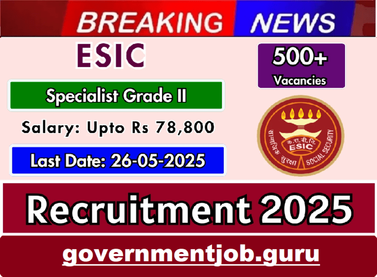 ESIC Specialist Grade II Recruitment 2025